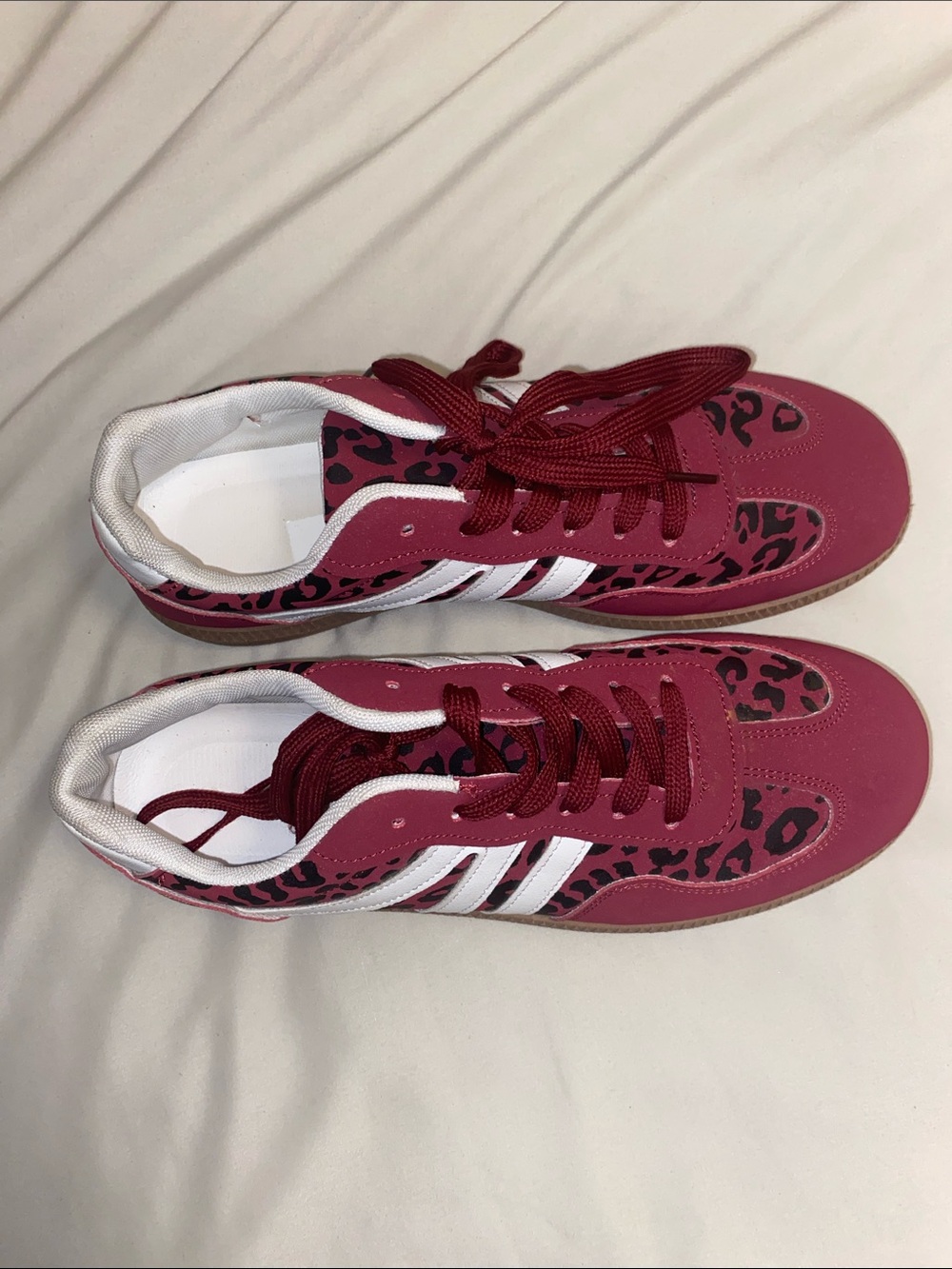 Red Leopard Print Samba-Style Sneakers - Like New